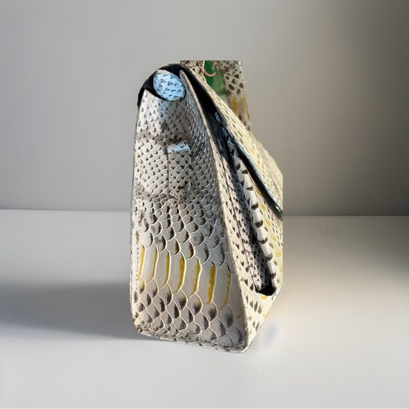 Women leather hangbag snake embossed design unique style NEW - Picture 7 of 12